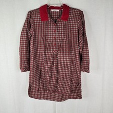 Victoria's Secret Country Y2K Red Plaid NightGown Shirt Flannel Green Holiday