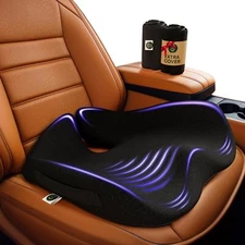 	SitCushion Memory Foam Car Seat Cushion for Back Pain Relief Car Cushions for	