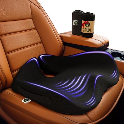 SitCushion Memory Foam Car Seat Cushion for Back Pain Relief Car