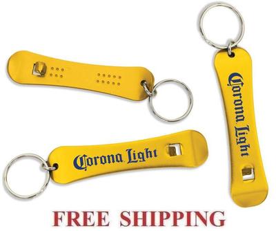 CORONA LIGHT SNOWBOARD 3 KEY RING BEER BOTTLE WRENCH METAL OPENER NEW