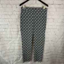 Talbots chatham ankle pants Black White Pattern classic office preppy sz 10
