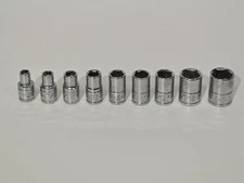 🇺🇸 NOS SK Tools USA 4910 9 Piece 1/4" Dr 6-Pt SAE Std Fractional Socket Set