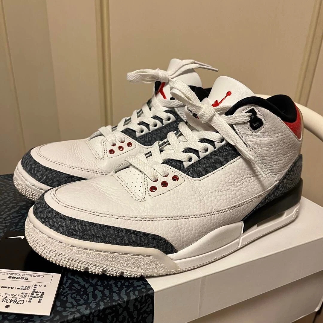 Nike Air Jordan 3 Retro SE-T Denim Katakana Co.jp Fire Red Size 8.5 From  Japan | eBay