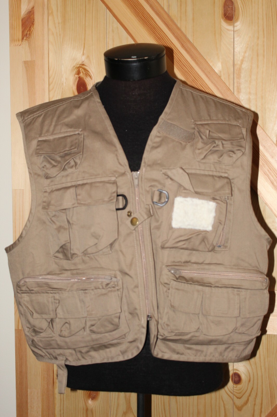 BUSHLINE Fishing Vest, Men's Size L unclear Beige type Vintage Second Hand