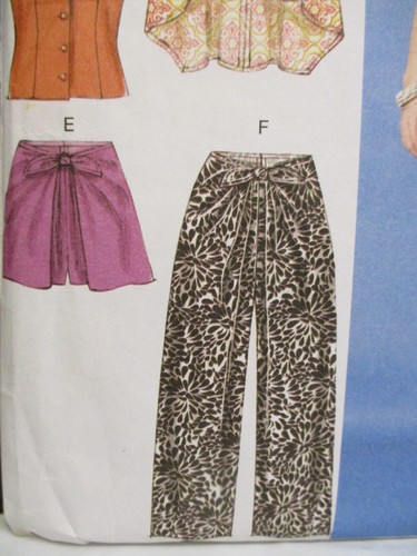 McCall's Pattern 6968 Misses Tops Skirts Shorts Pants Size 6-8-10-12-14 Cut 2014 - Picture 6 of 12