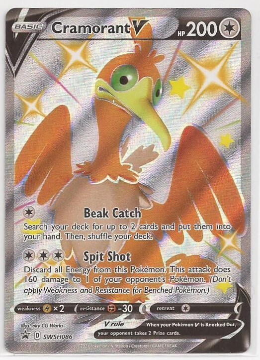 cramorant v pokemon card value Pokmon TCG Sword & Shield 155/202 Holo Ultra Rare [Colorless][Colorless][Colorless] Spit Shoot Discard all Energy from this Pokemon Pokmon TCG: Cramorant V SWSH086
