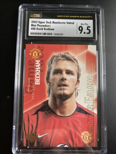 2003 Upper Deck Man United David Beckham Mini Playmakers Game Face CSG 9.5 Mint+ - Picture 1 of 4