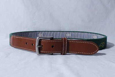 JT Spencer Embroidered Masters Golf BTH Belt USA Solid Brass