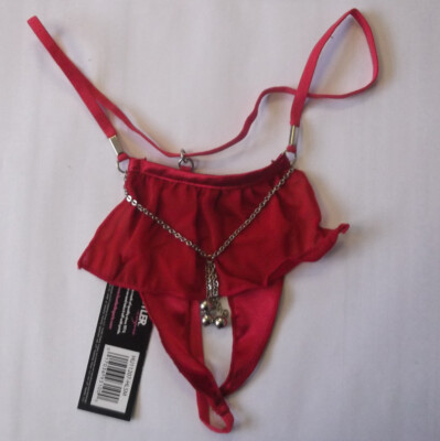 Hustler G-String Crotchlers Panties with Silver chain and balls S/M UK 12-14