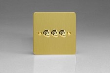 Varilight Brushed Brass Ultra Flat Toggle Light Switches 10 Amp 2-Way