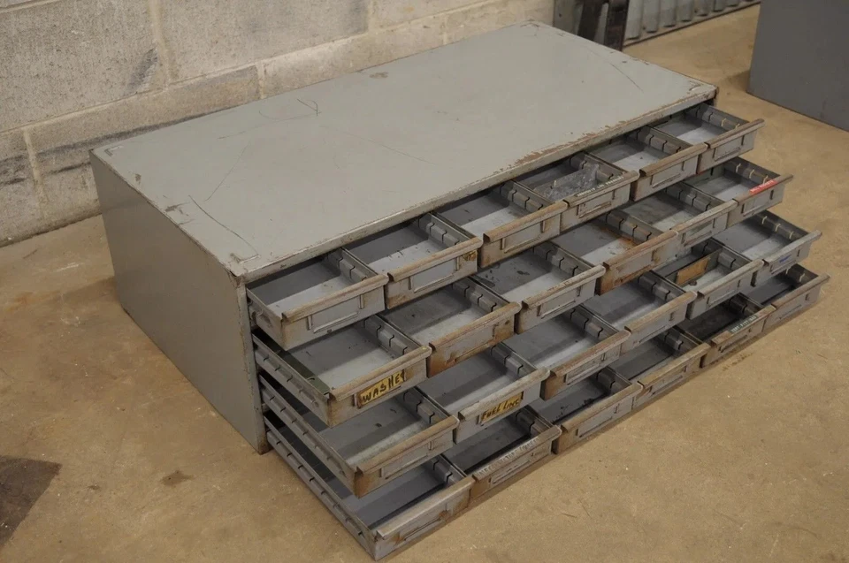 Herramienta de almacenamiento industrial Lyon 24 cajones acero metal piezas gabinete organizador (B) Foto 2 de 4