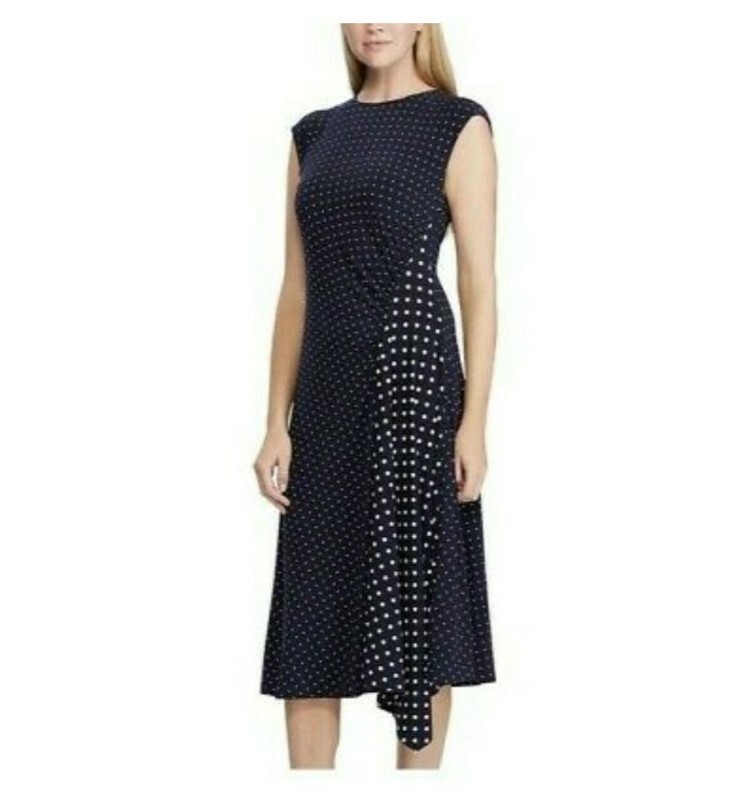 navy blue polka dot dress ralph lauren Polka-Dot Jersey Dress
