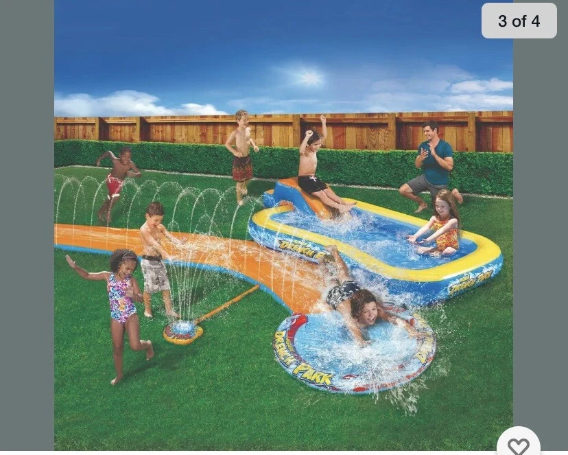 Banzai 3-in-1 Aqua Water Drench Splash Park w/ Water Slide & Inflatable Pool - Image 4 of 4