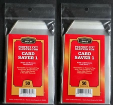 100 Cardboard Gold Perfect Fit Sleeves for Card Saver 1 Bag
