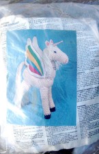 Vintage Unicorn Kit Stuffed Animal Flying Rainbow Vogart Crochet Creatures