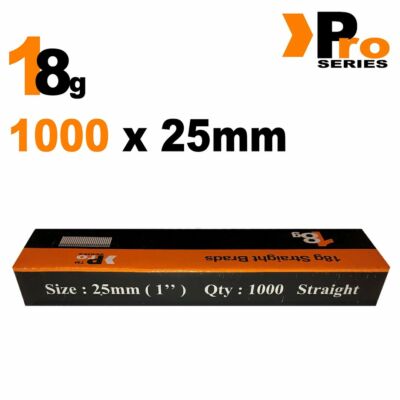18 g 1000 x 25 mm Bradnägel, (für Nagler, Paslode, Dewalt, S9, ProSeries Silverline)