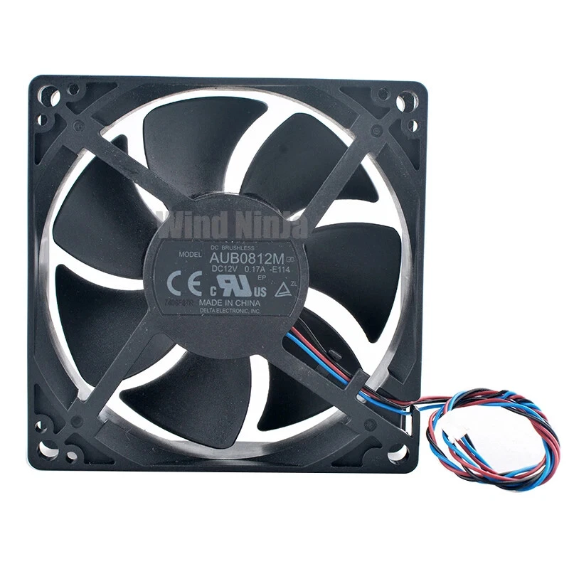 AUB0812M 8cm 80mm fan 80x80x25mm DC12V 0.17A 3pin Axial flow fan cooling fan - Image 3 of 4