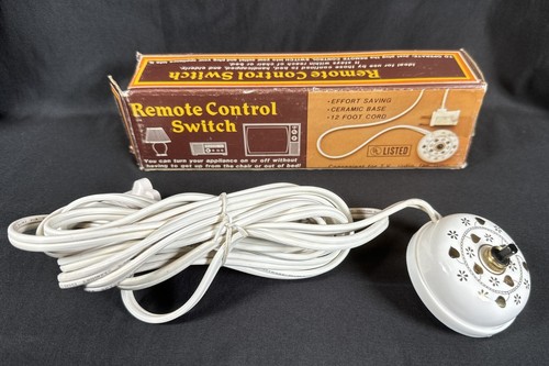✨Vintage Lazy Bones Remote Control Switch Porcelain White, Gold- Works✨