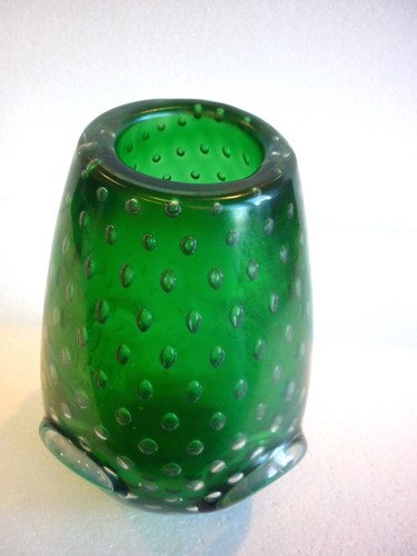 BULLICANTE VASE (BUBBLE GLASS) VTG. ARCHIMEDE SEGUSO / MARANO ART GLASS - Picture 2 of 12