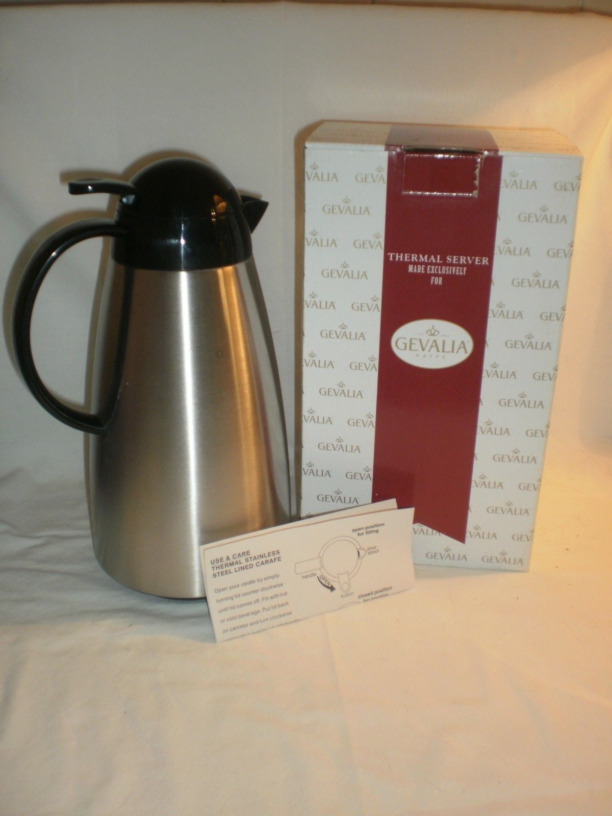Gevalia Kaffe Carafe Stainless Steel Thermal Server Coffee Pitcher 1
