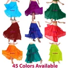 Chiffon Spiral Skirts Belly Dance 3 layer Circle Costume Gypsy Club HOT Flamenco