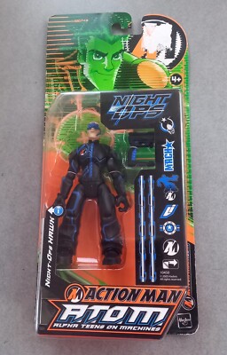 Action Man Atom Night Ops HAWK 2005 Hasbro Action Figure backcard 5