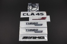 CLA45S AMG Gloss Black Badge Set Emblem for C180 C200 C250 C117 W117 2017+