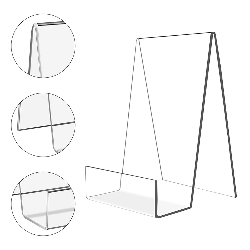Soporte de exhibición de acrílico para libros, platos, teléfonos, tabletas soporte de libro de cocina al por menor de plexiglás Foto 4 de 4