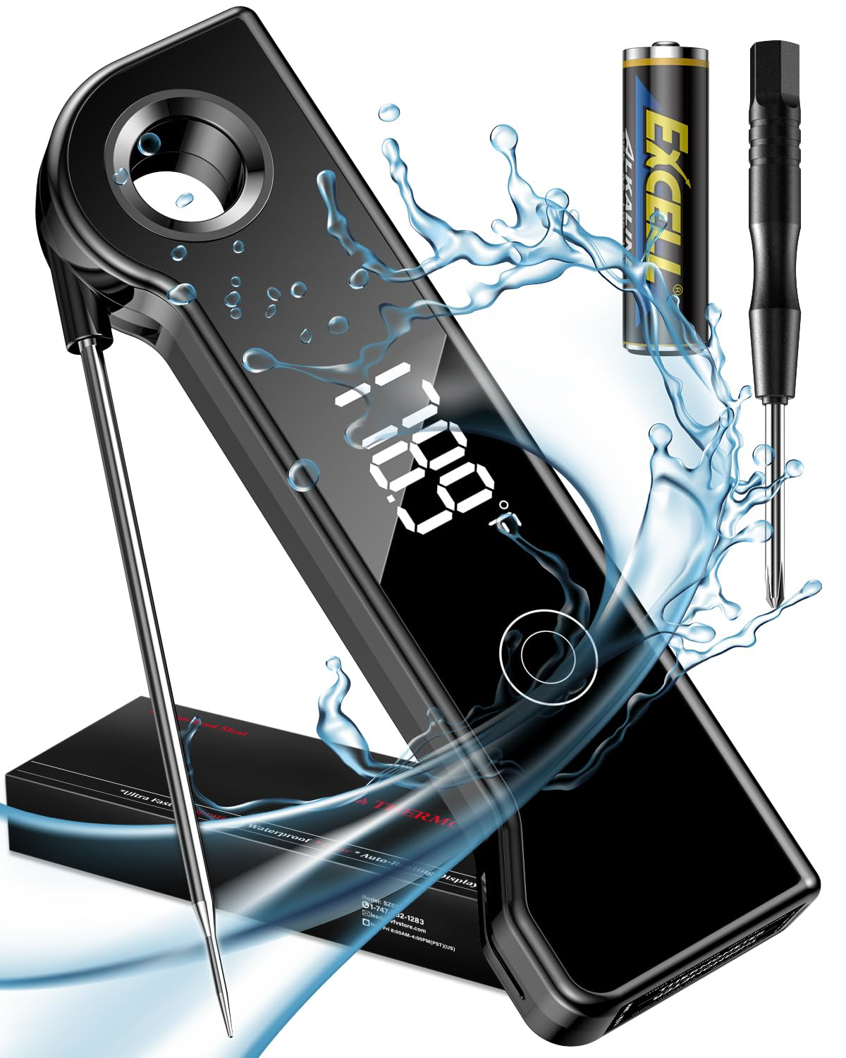 2024 Meat Thermometer Digital, ±0.5°F Accuracy Instant Read Thermometer180° and-image