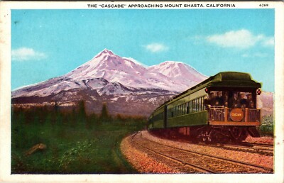 The Cascade Mount Shasta California  Antique Postcard White Border c 1915-1930