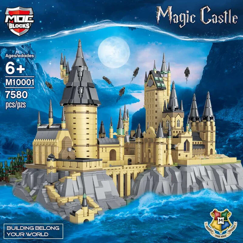 Medieval Castle Cartoon Blocks Hogwarts Castle 7580pcs Harry
