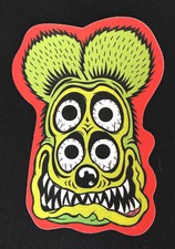 Rat Fink Sticker Four Eyed Fink 2 12 X 3 34 Glossy