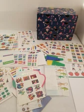 Huge Vintage Highlights children mrs. Grossman Sticker Lot with storage box 80s