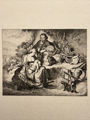 Ferdinand Bol Rest on Antiquarian Art Print 1872 Steel Engraving Etching Gallery