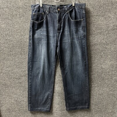 Alfani Mens Straight Leg Jeans Size 36x34 Dark Blue Denim 100% Cotton High Rise
