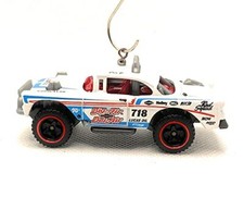 1955 Chevy Bel Air Race Car Christmas Ornament 1:64 White