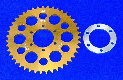CTC YAMAHA TY 250 / 320 TWINSHOCK 43 TOOTH REAR SPROCKET & SPACER RING