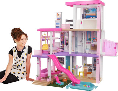 Barbie Dreamhouse Dollhouse Playset | Wheelchair Accessible Elevator, 10 Play Ar