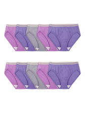 Fruit of the Loom Women's Cotton Hi-Cut Brief Underwear 10-Pack