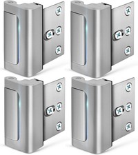 4 Pack Home Security Door Lock, Childproof Withstand 800 Pounds Silver