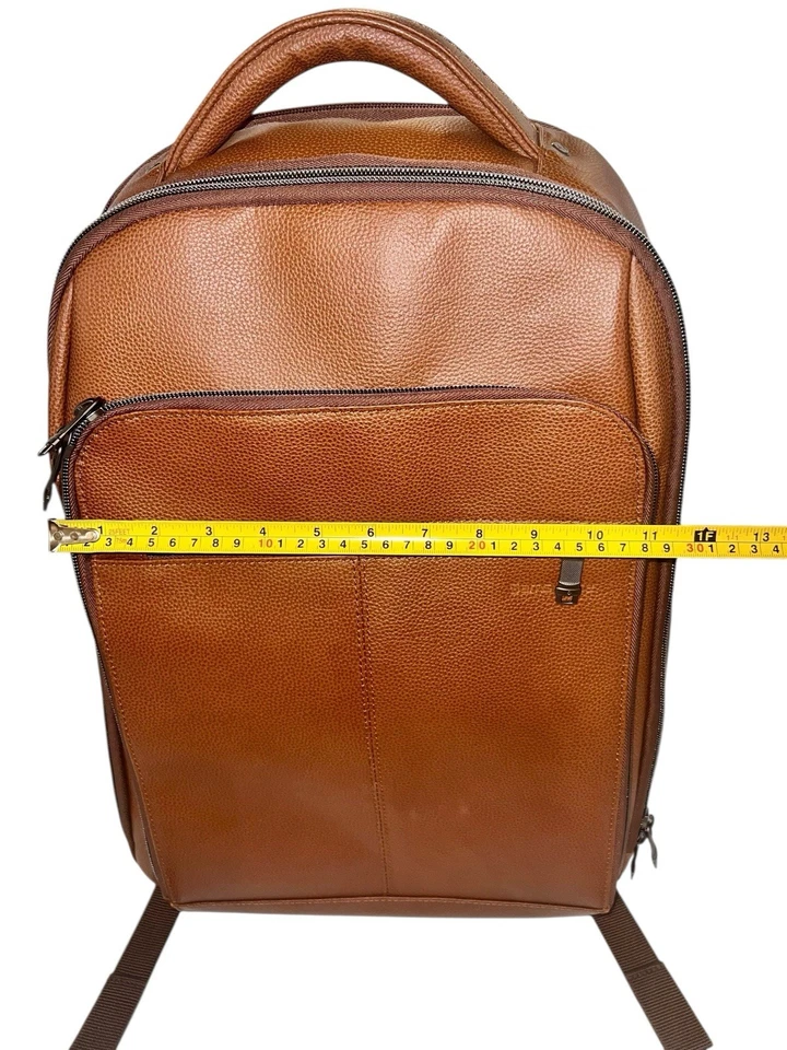 Samsonite Classic Leather Backpack Padded Computer Bag Overnight Excellent - Image 2 of 4