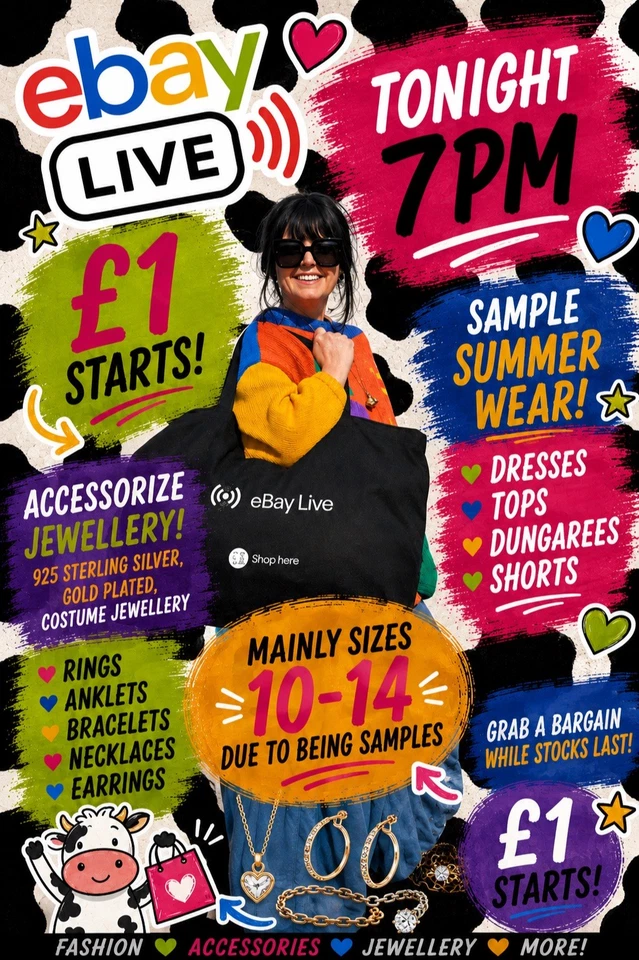 🐮🖤 | The Fluffy Cow Live | Summer Samples | Jewellery | £1 Starts | 🖤🐮