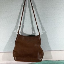 Vintage Fossil 75082 Leather Camel Brown Shoulder Bag Purse Y2K