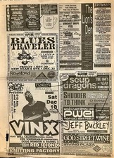 JEFF BUCKLEY 1994 Village Voice Orig Ad - NYC Concert Perf’s Incl Small NJClub