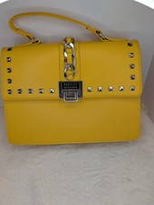 Badgley  Mischka Womens Teal Vegan Leather Studded Chain Crossbody Handbag NWT