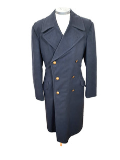 Vintage German Air / Military Heavy Weight Blue Wool Double Breasted Great Coat