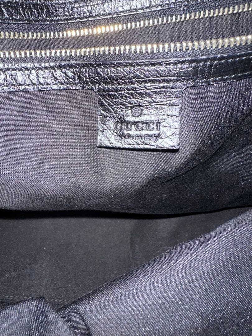 Gucci GG Canvas Tote Bag Black Leather Strap Vintage Excellent Condition thumbnail 5