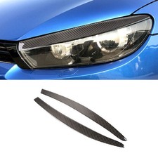 2x Kohlefaser Innen Scheinwerfer Augenbrauen Abdeckung für VW Scirocco 2009-2016