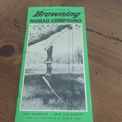 #ad Browning Nomad Compound Bow Operation amp; Care Manual Booklet Green MPN 76106.1 $20.00