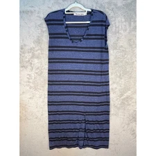 Michael Stars Dress Swim Cover Medium Blue Striped Beachy Summer